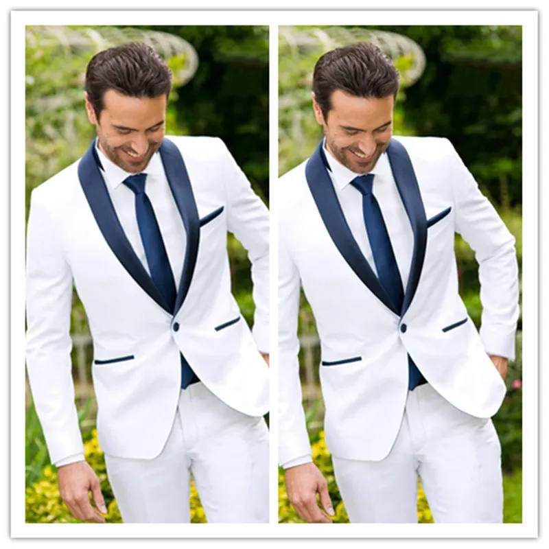 

Latest Classic Design White Groom Tuxedos Groomsmen Best Man Suit Mens Wedding Suits Bridegroom Business Suits (Jacket+Pants)