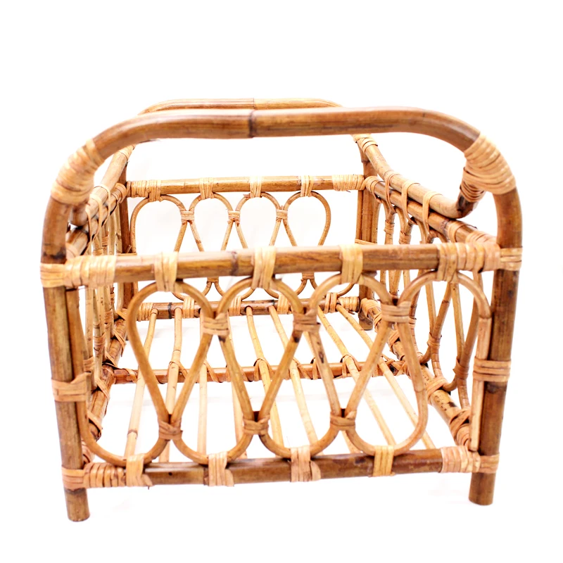 Newborn Photography Props Baby Vintage Woven Basket Photo Shooting Infant Rattan Container Shoot Furniture Posing Accessoire Bed