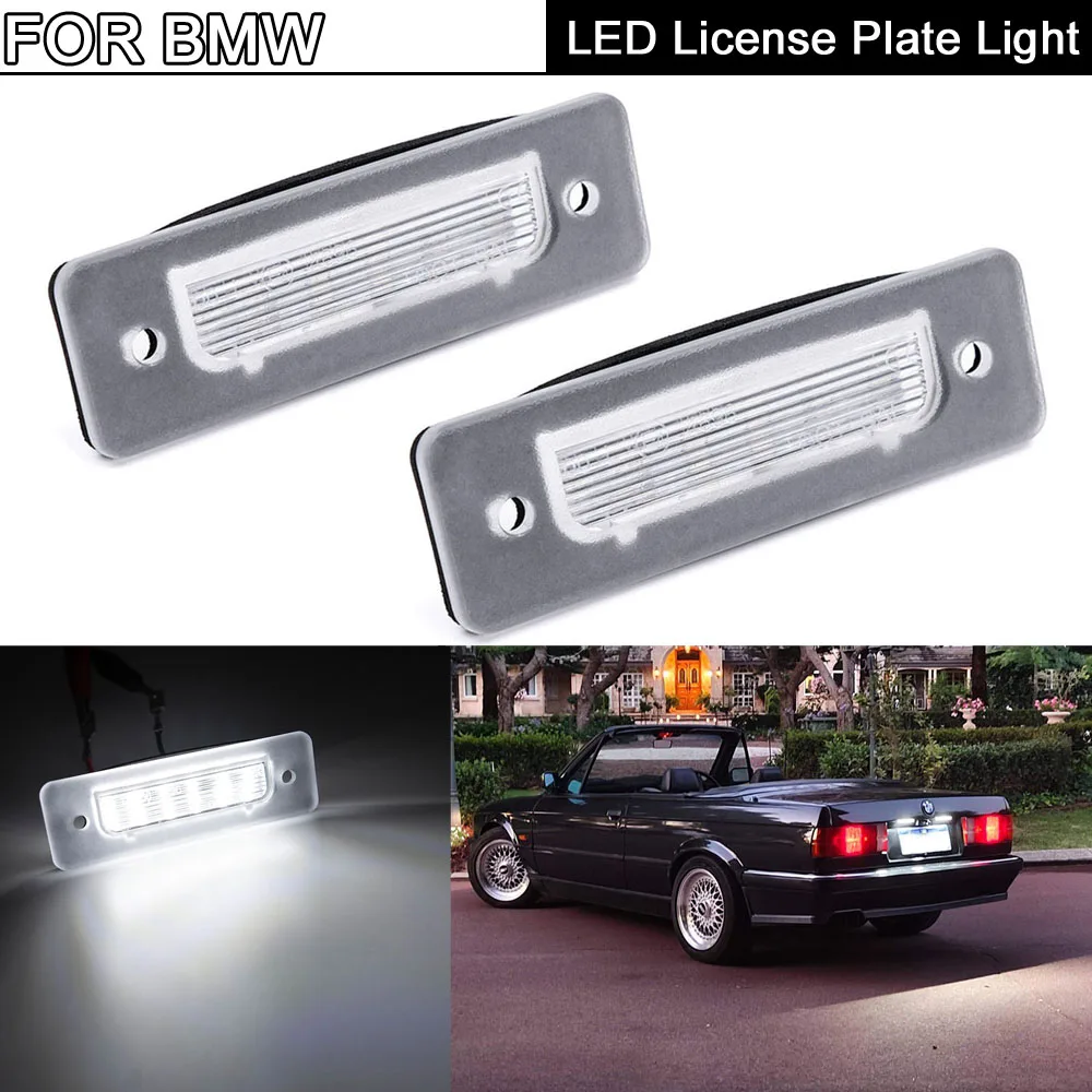 Luz led para placa de identificação, 2 peças, para bmw série 3 e30 série 5 e12 e28 série 6 e24 série 7 e23 e26 m1 z1 roadstes