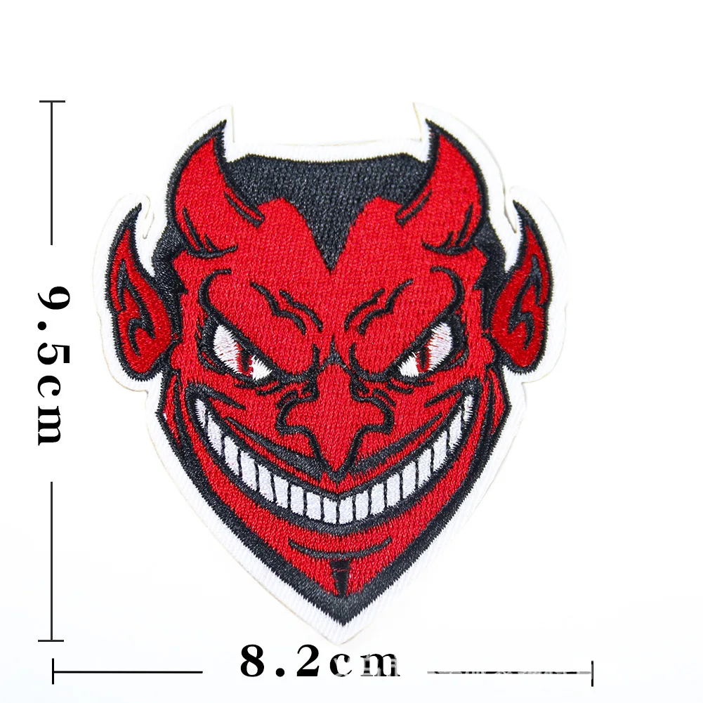 Punk Embroidered Hell devil USA Flag Patches For Clothing DIY Stripes Applique Clothes Iron On Patches Badges personality