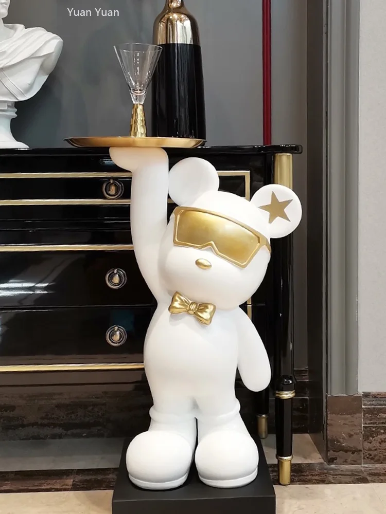 

66cm Large Floor Storage Cartoon Ornaments Animal Figurines Interior Room Decor Tray For Decoration Statues Sculptures Gifts