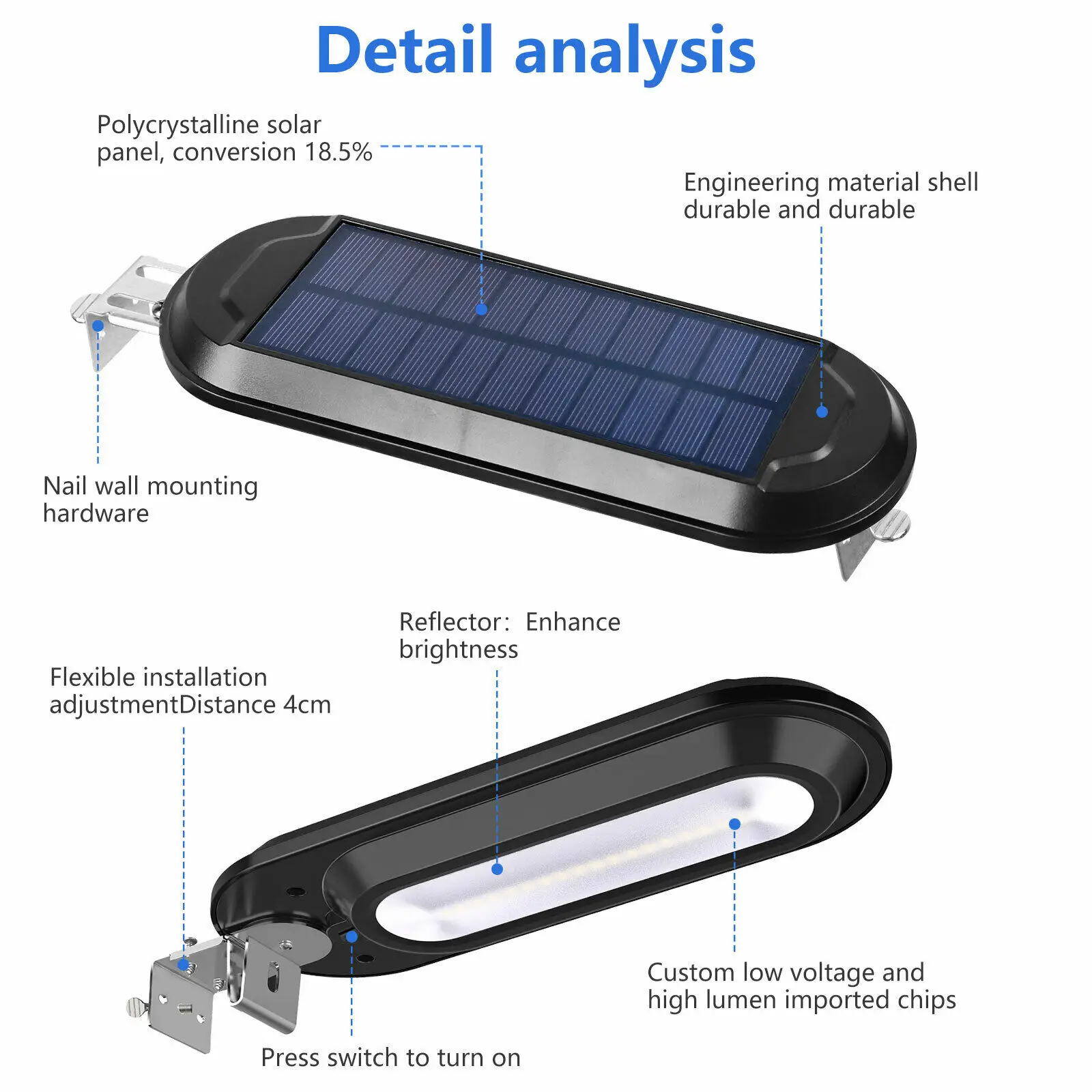 18 LED Waterproof Solar Wall Light LED Power Modern Garden Motion Sensor Ceiling Home Light Yard Lamp Portable Street lights