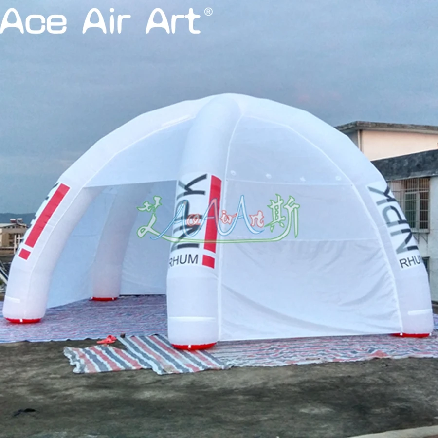 

White Event Dome Inflatable Tent, Advertising with Removable Cover, Colorful LED Lights, 8m Diameter, 6 Legs