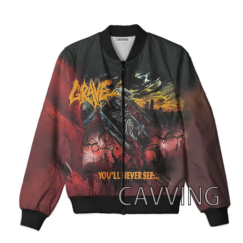 

CAVVING 3D Printed Grave Band Zipper Bomber Jackets Men Overcoat Mens Coat Zip Up Jackets for Women/Men