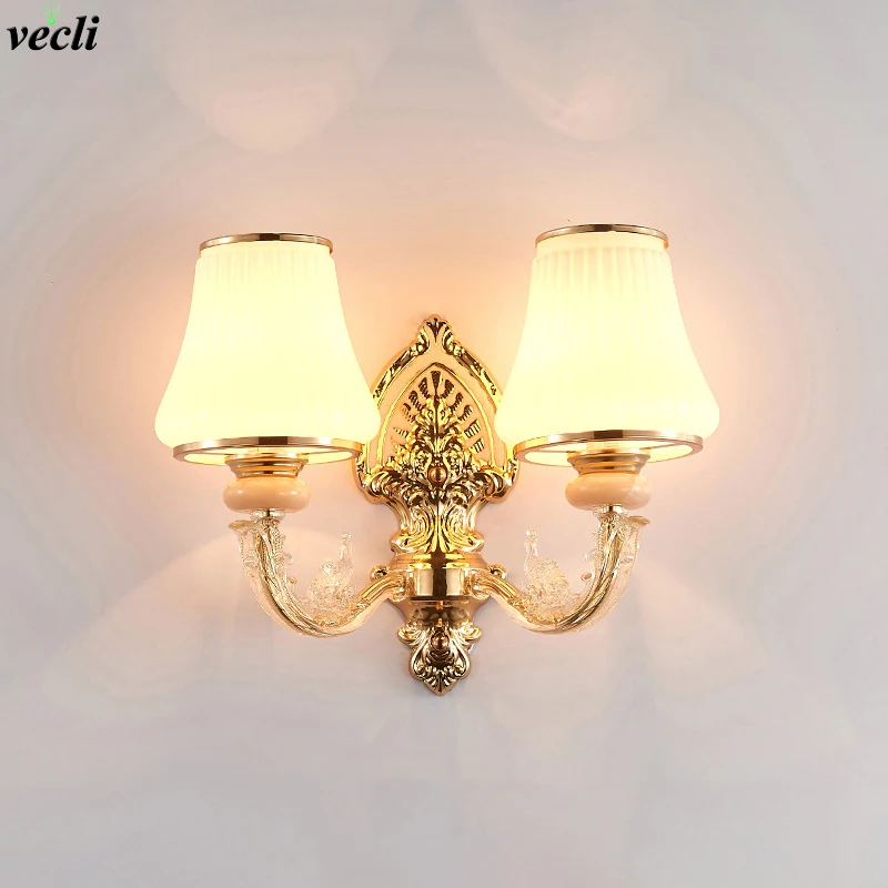 Nordic Led Wall Lamp European Bedroom Bedside Living Room TV Background wall light Stair Aisle Gold Glass Lamp Home Decor