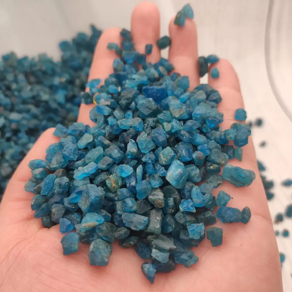 Natural Small size Raw Blue Apatite healing  Stones Crystal gravel Minerals and Stones Rough Gemstone