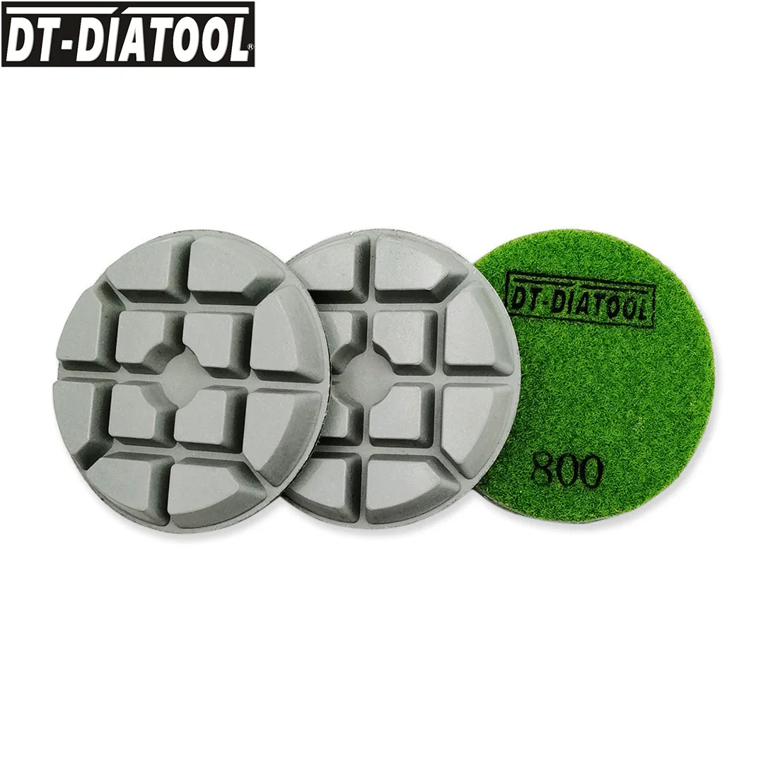 DT-DIATOOL 3pcs/set Dia 80mm/3" Grit#800 Diamond Concrete Polishing Pads Thickened Resin Bond Sanding Discs For Repairing  Floor