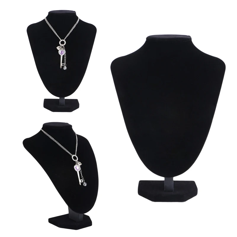 25*18cm Velvet Jewelry Necklace Pendant Neck Model Props Display Stand Holder