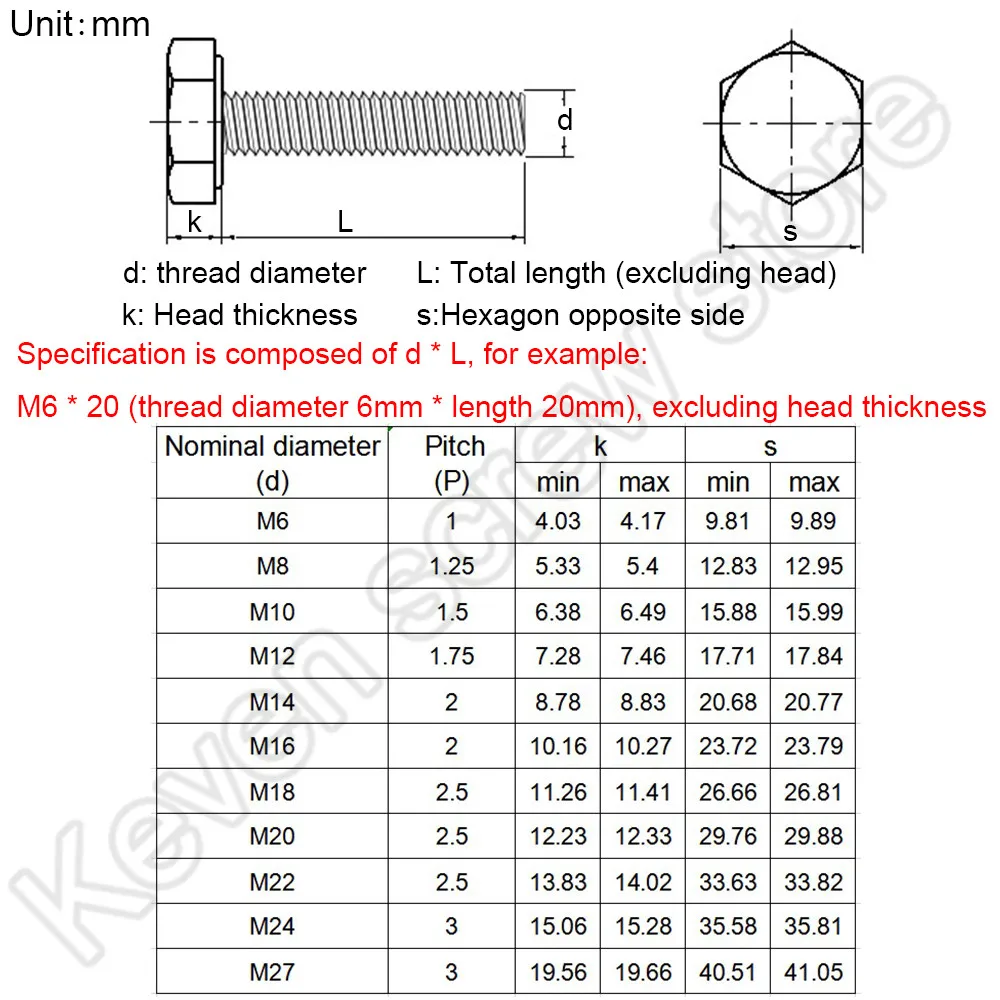 1PCS M10*20-150 40 60 100 A2-70 304 Stainless Steel Metric Thread DIN933 External Outside Hex Hexagon Head Cap Screw Bolt M10x20