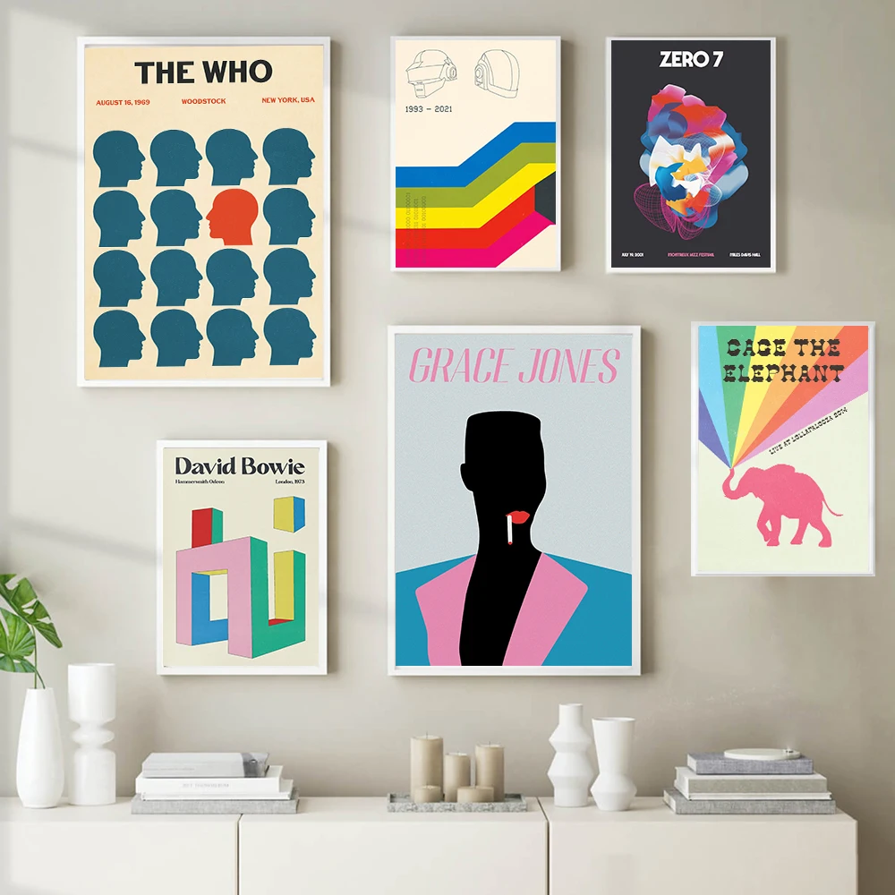 Tame Impala At Glastonbury Gig Poster Concert Rock Music Colorful Canvas Painting Retro Band Wall Pictures Room Decor No Frame
