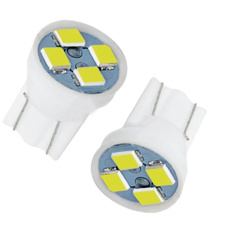 50-300PCS Car Dome Led T10 3528 1210 4SMD White Auto Wedge Tail Lamp Car Signal Led 194 168 W5W DC 12V External Reading Blub