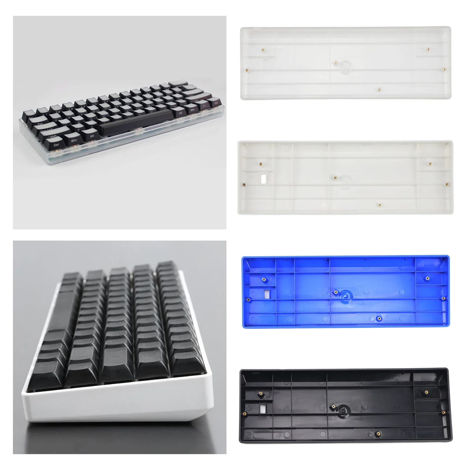 DIY 60% Plastic Shell Base Keyboard Case Frame Compatible with GH60 POKER2 FACEU