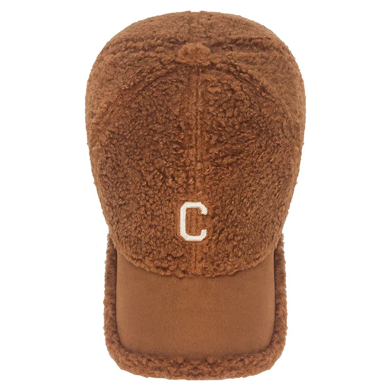 FS 2024 Fashion Winter Women Cap Street Lamb Wool Baseball Caps For Men Brown Gray Windproof Suede Warm Plush Trucker Hat Gorras