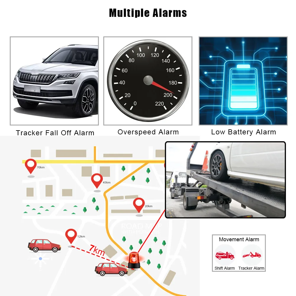 TK102B Over Speed Alarm Remote Control Car Accessories Car Vehicle Tracking Locator Device Car Accessories GSM GPRS GPS Tracker