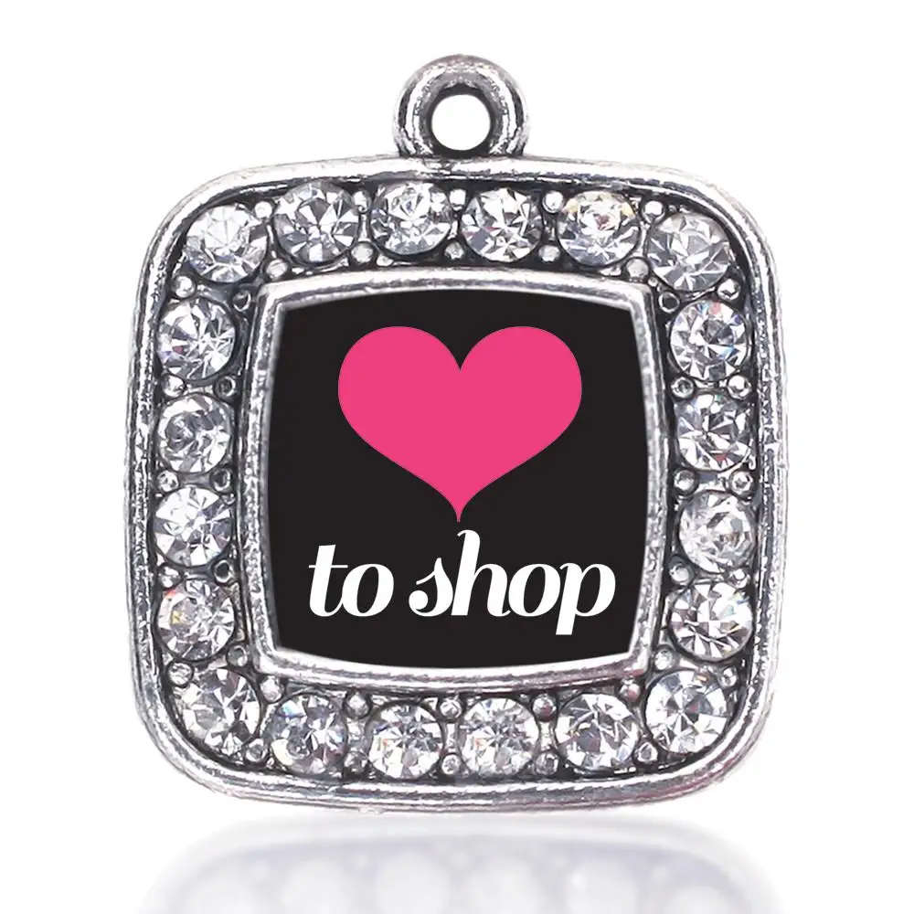 LOVE USA LOVE TO SHOP SQUARE CHARM