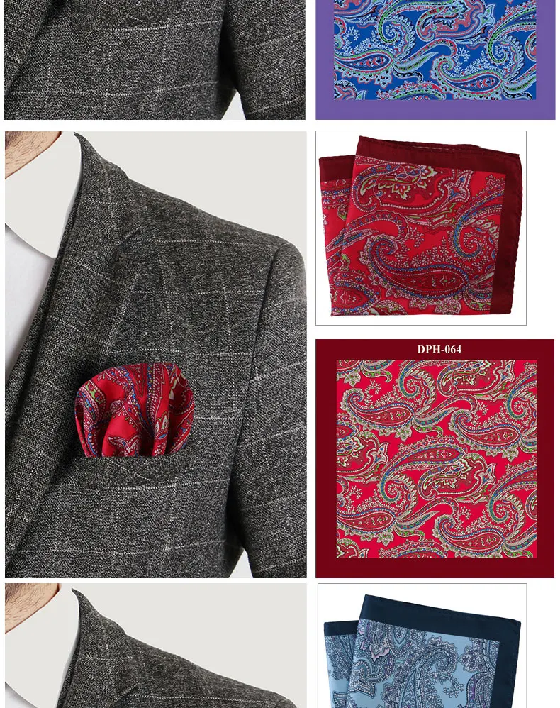 Tailor Smith New Arrival 30x30cm Big Size Handkerchief Men Fashion Chest Towel Paisley Floral Dot Soft Suit Hanky Pocket Squares