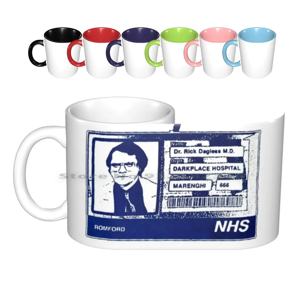 Garth Marenghi-Dark Place Pass Ceramic Mugs Coffee Cups Milk Tea Mug Garth Marenghi Dark Place Pass Nhs Id Comedy Humour Horror