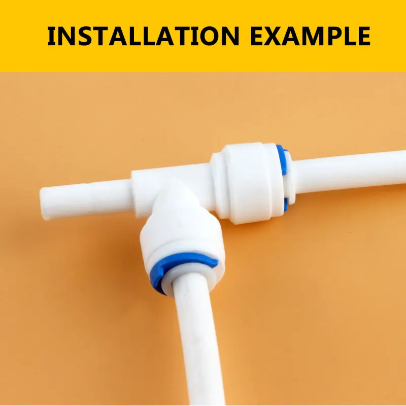 1/4 ''PE Quick Connect 1/4'' ด้านข้างBolt Tee 7011ท่อ3 Way Hard Plug Joint 6.5MM Aquarium ROระบบReverse Osmosis