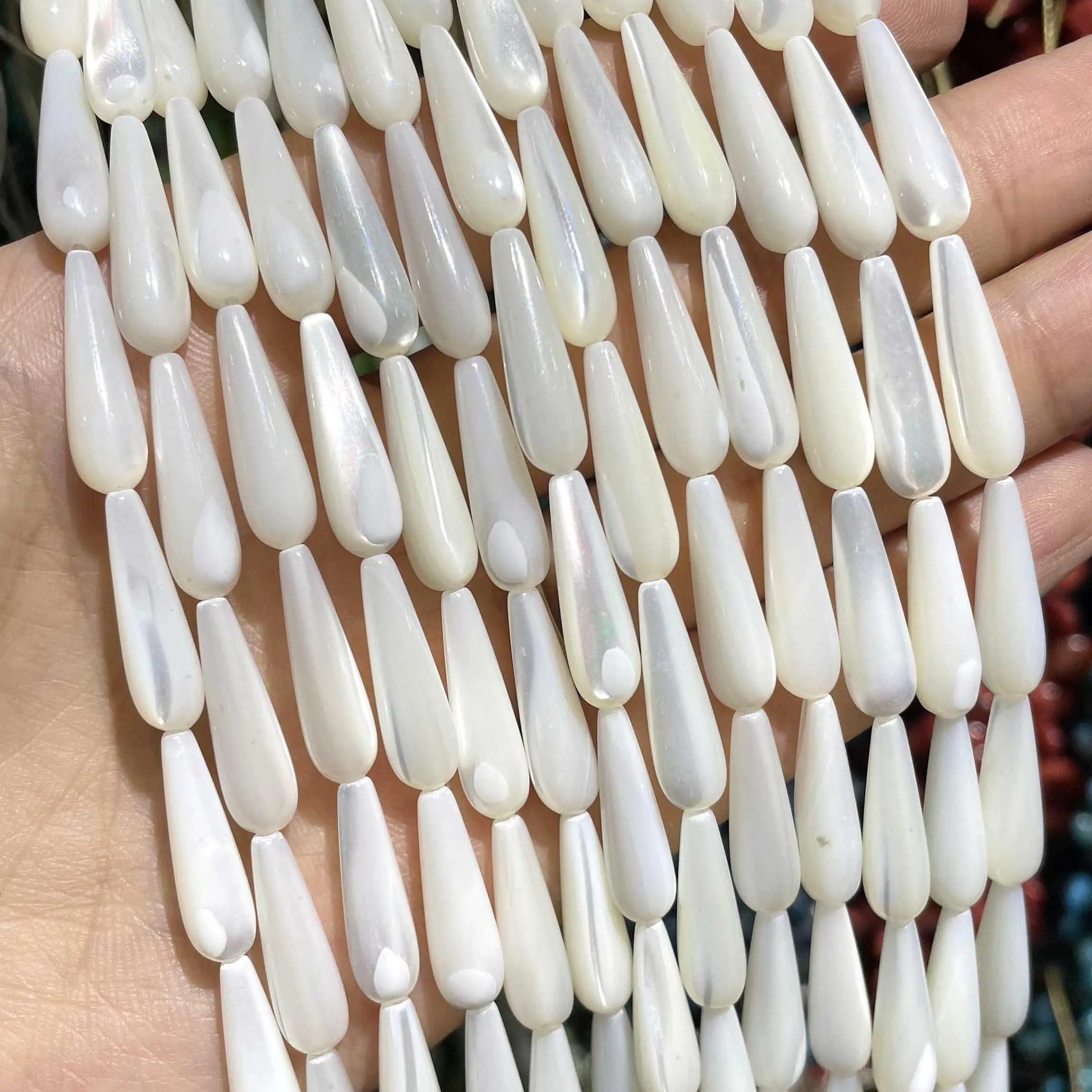 8 12 20mm Natural Water Drop Shape White Mother Of Pearl Mop Shell Beads For Jewelry Making DIY Bracelet Ear Studs Accessories