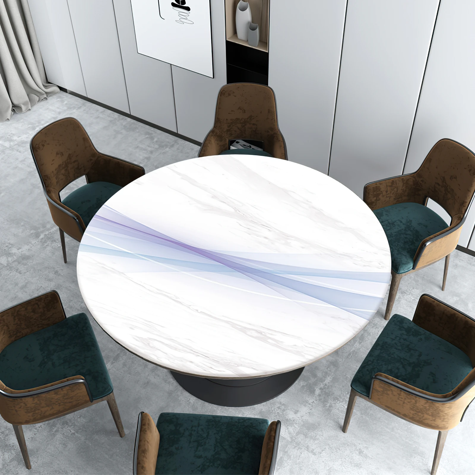 2021 New PVC Waterproof Tablecloths White Marble Round Plastic Table Cloth Home Decor Manteles Toalha De Mesa Pvc Table Covers