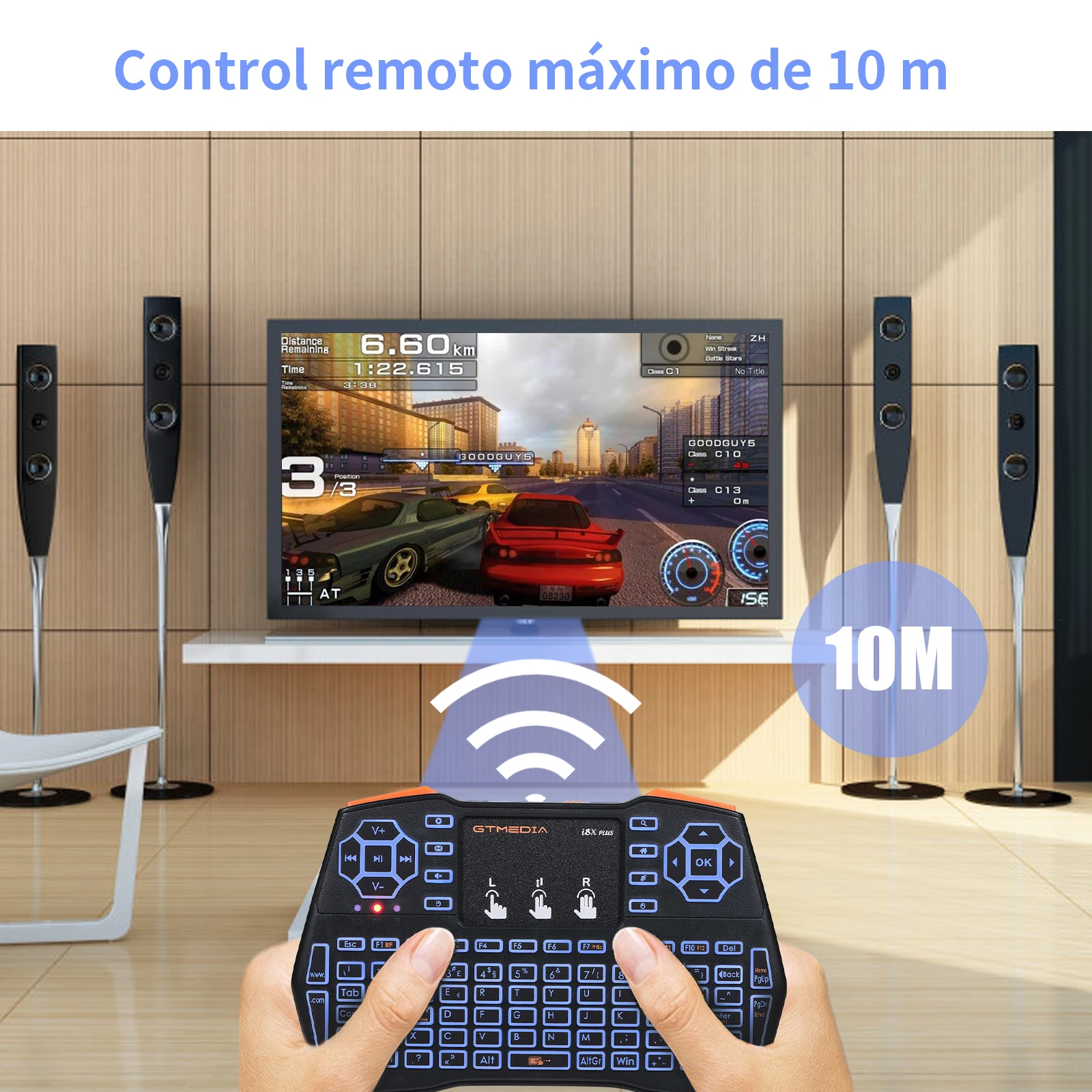 Hot GTMEDIA I8x Plus Wireless 2.4G Keyboard English Spanish Portuguese Air Mouse For Android TV BOX GTC X96 PS3 PC Mac