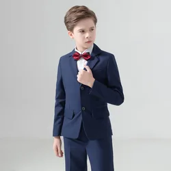 Flower Boys Suit for Weddings Kids Prom Party Tuxedo Formal Blazer Children's Day Pinao Performance Costume school uniform 2-16T