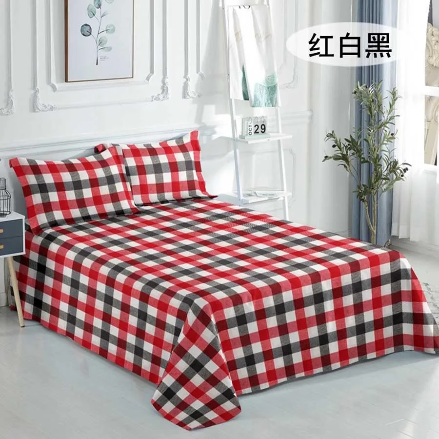 WOSTAR Bohemian retro plaid bed sheet set and pillowcase soft cozy home textile luxury bedding single double queen king size