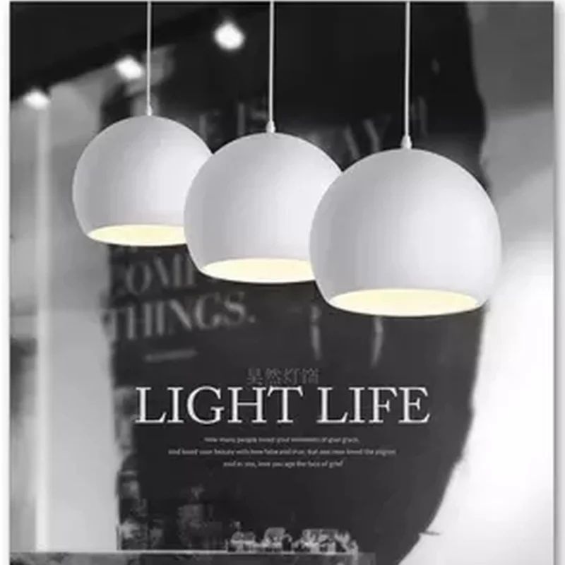 Modern Simple Ball E27 Pendant Lights Cafe Restaurant Lighting Pendant Lamp Light Fixtures Decorate Lamp Droplight