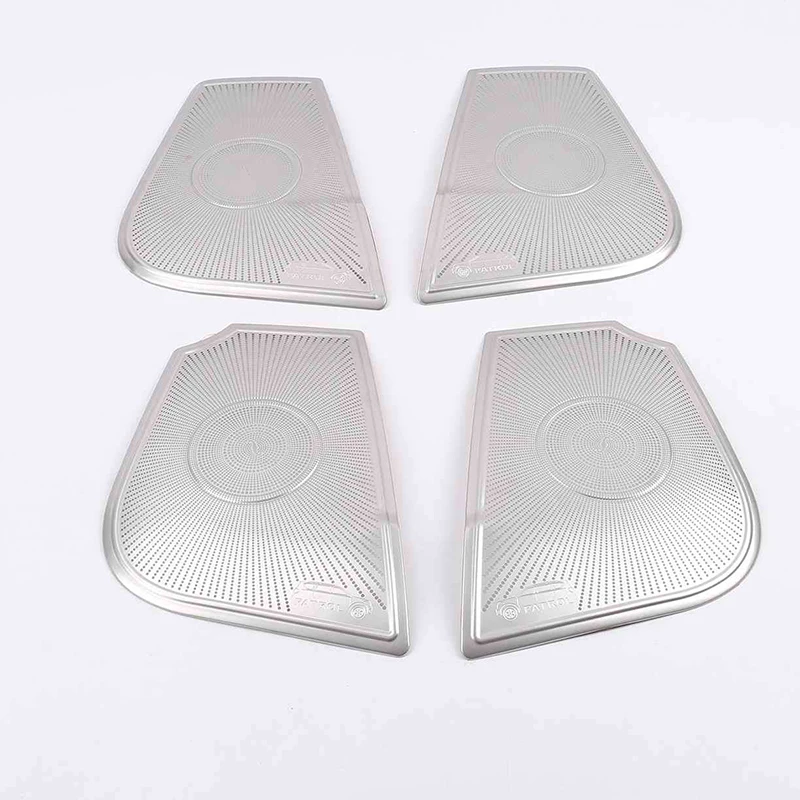 Accessories Stainless steel Car Door Horn Hood Speaker Cover Decorative Sequins 4pcs For Nissan Patrol Y62 Armada 2013-2019