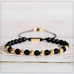 New Men Women Bracelet 6mm Beads Copper Charm Stone Bracelet Adjustable Bracelet Fashion Jewelry Gift