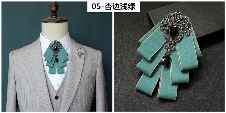 Luxus Mode Bowties Bögen Krawatte Brosche Stoff Kristall Pins Und Broschen Corsage Schmetterling Bluse Zubehör Pin Revers für Frauen – Detail 8