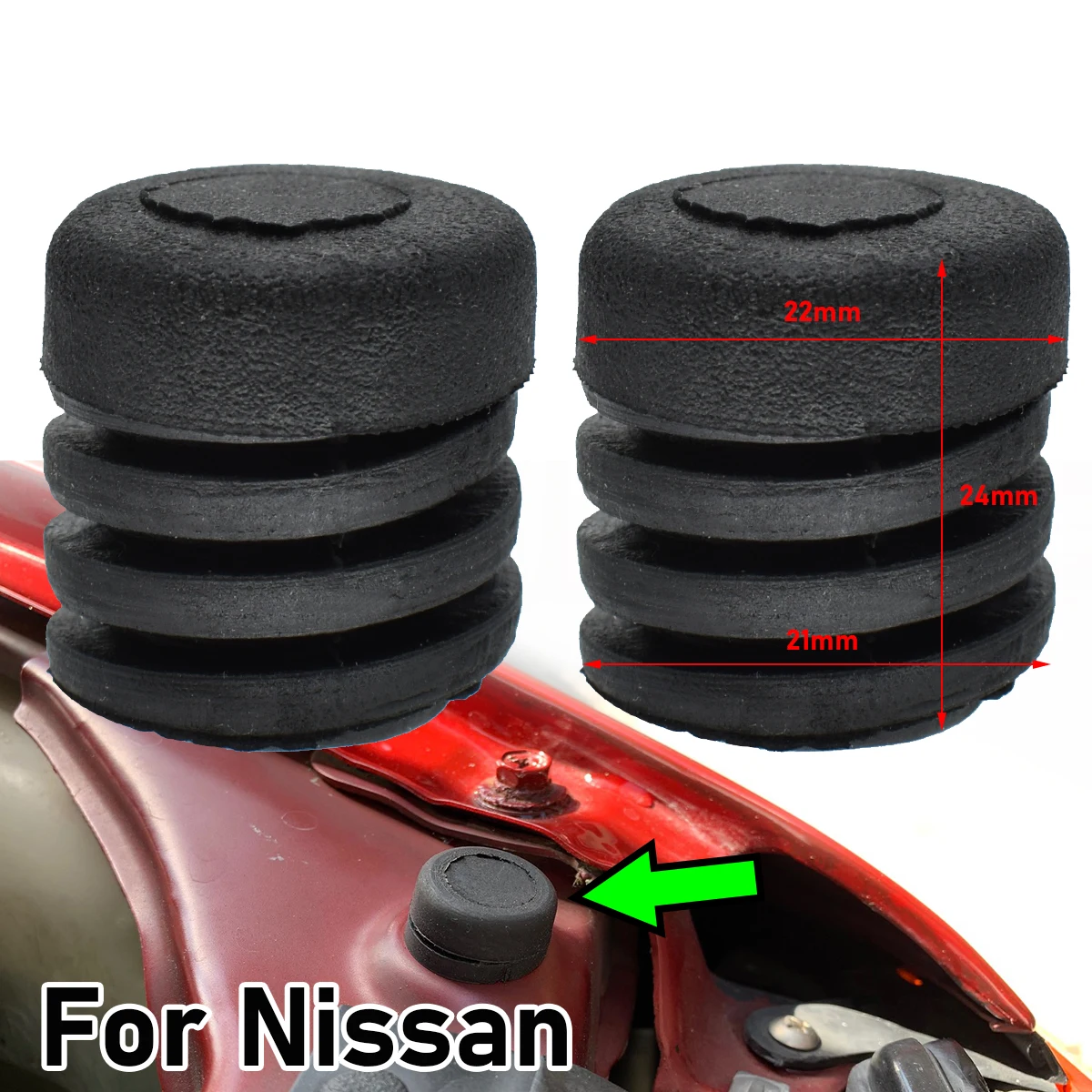 

2x Car Bumper Bonnet Hood Lid Tailgate Rubber Stop Buffer For Nissan 65822-01M00 Auto Door Buffer Pad Cushion Washer Accessories