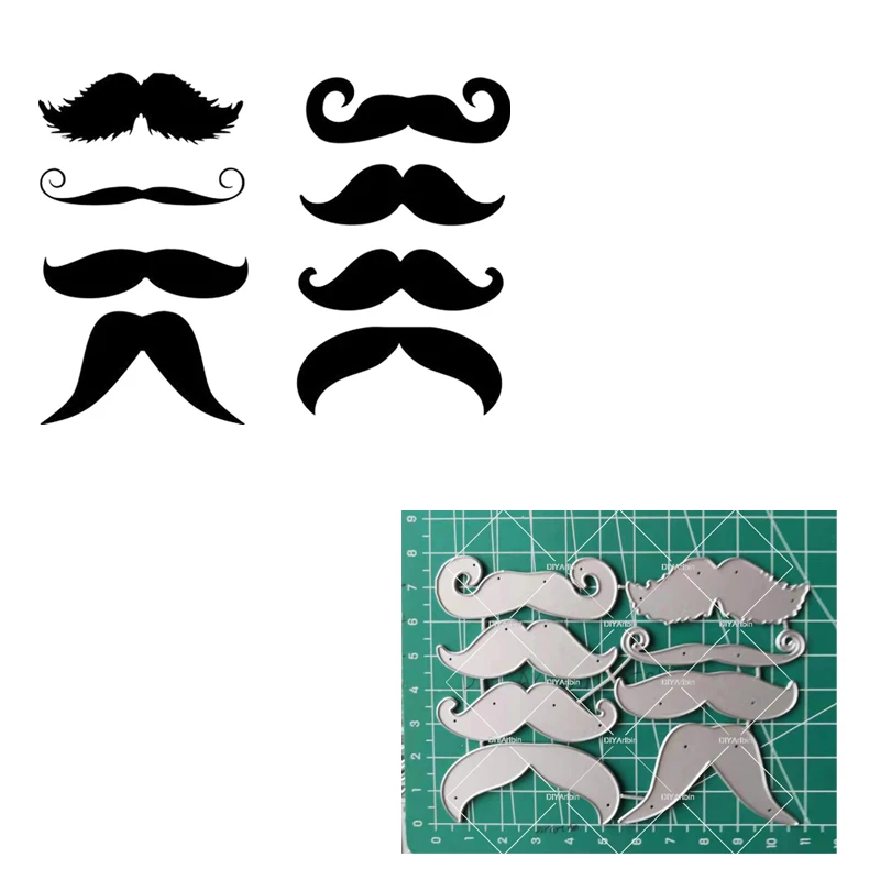 8pcs Mustache scrapbooking new arrival 2021 metal stencils for cutting Dies scrapbooking layering stencils