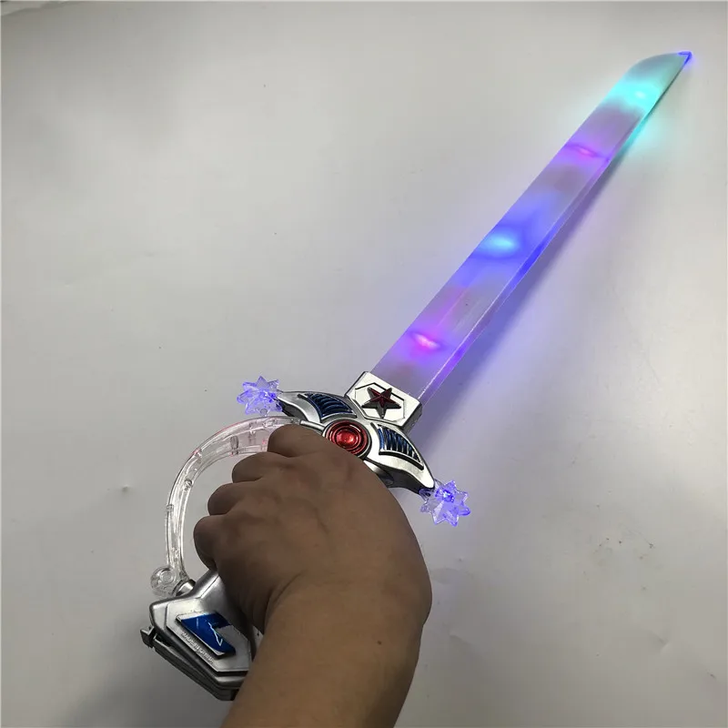 67cm eletronic sabre de luz indução tubarão espada piscando cutlass simulação plástico luz brinquedos espada crianças cosplay adereços