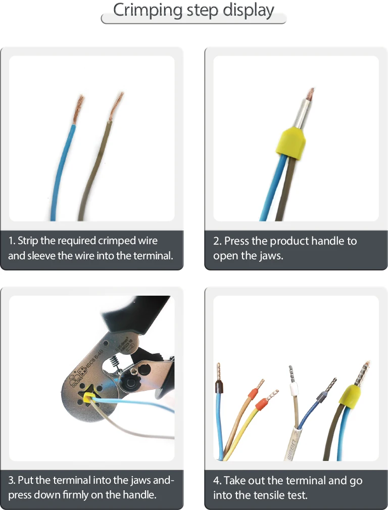 Twin Cord End Terminal Block Double Wire Ferrules Pure Copper Dual Pipe Cold Press Connecto 1000Pcs TE0508 TE1508 2x0.5mm²~16mm²