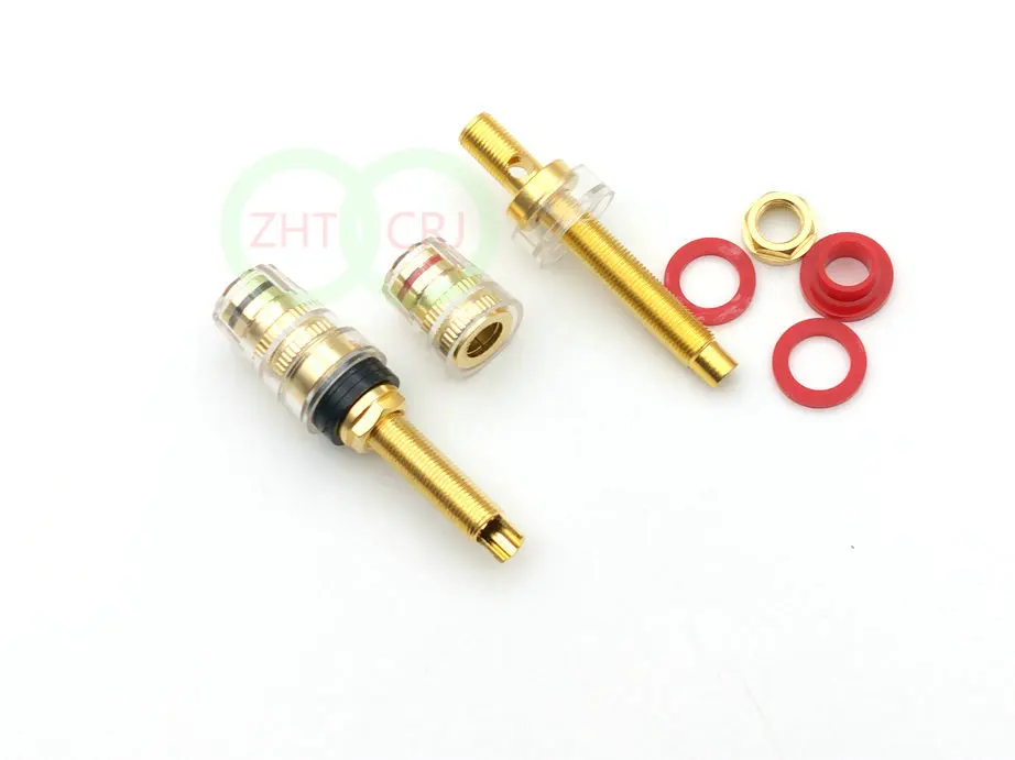 ligacao de cobre banhada a ouro para amplificador alto falante mm adaptador de tomada banana 20 pecas 24k 01