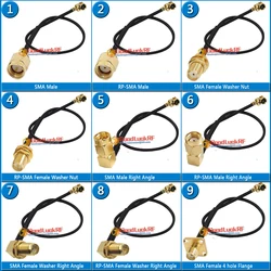 1.13 IPX1 U.FL to RPSMA RP SMA RP-SMA Female Washer Nut 90 Degree Connector RF Coaxial Pigtail Jumper 1.13mm extend Cable