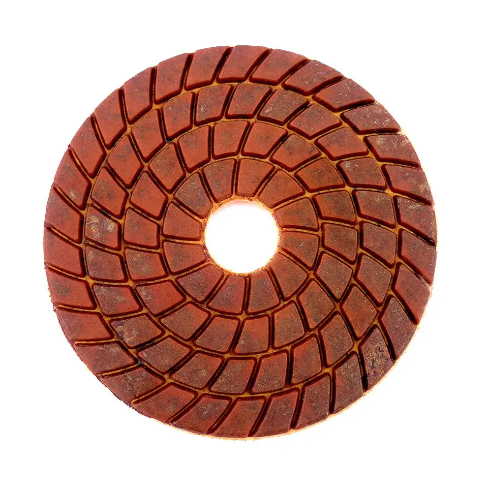 RIJILEI 6PCS 4 Inch Super Copper Metal Bond Wet Diamond Polishing Pads For Granite Marble Concrete Floor Grinding Disc