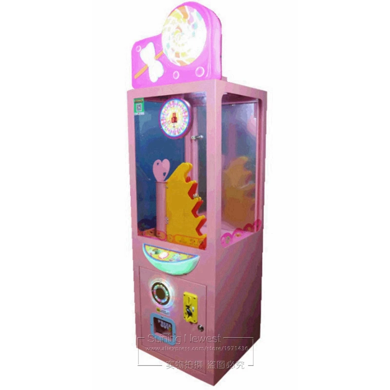 Adults Kids Play Amusement Indoor Coin Operated Pink Mini Prize Gift Game Machine Children Lollipop Candy Vending Machine