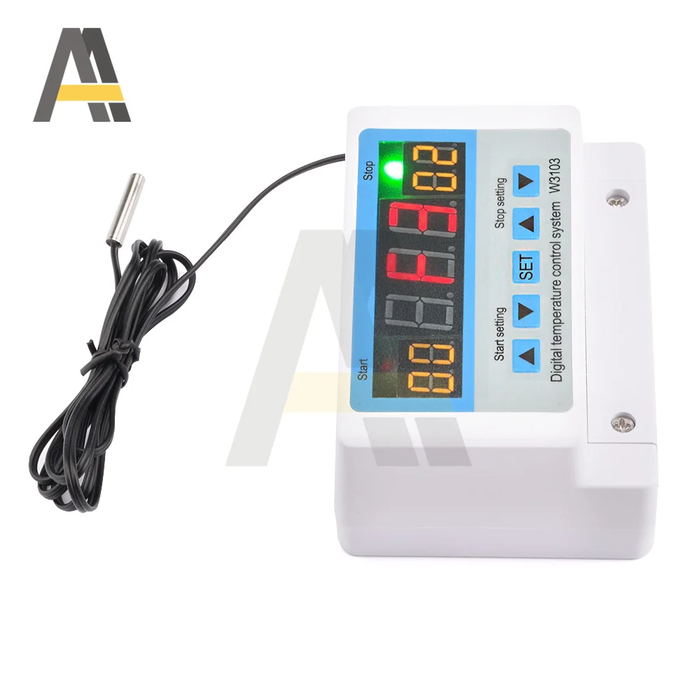 XH-W3103 AC 220V 300W / 600W/ 5000W Digital Thermostat DC12V 24V 30A -19 to 99℃ Temperature Controller Switch