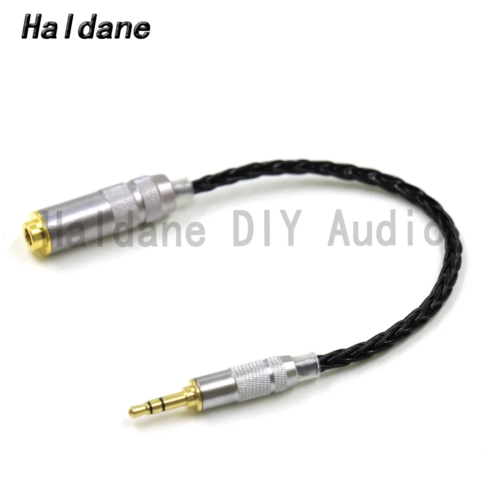 Haldane HIFI 7N Silver Plated 3.5mm 3pole Stereo Male to 4.4mm Balanced Female Audio Adapter Cable 3.5 to 4.4 Connector Cable