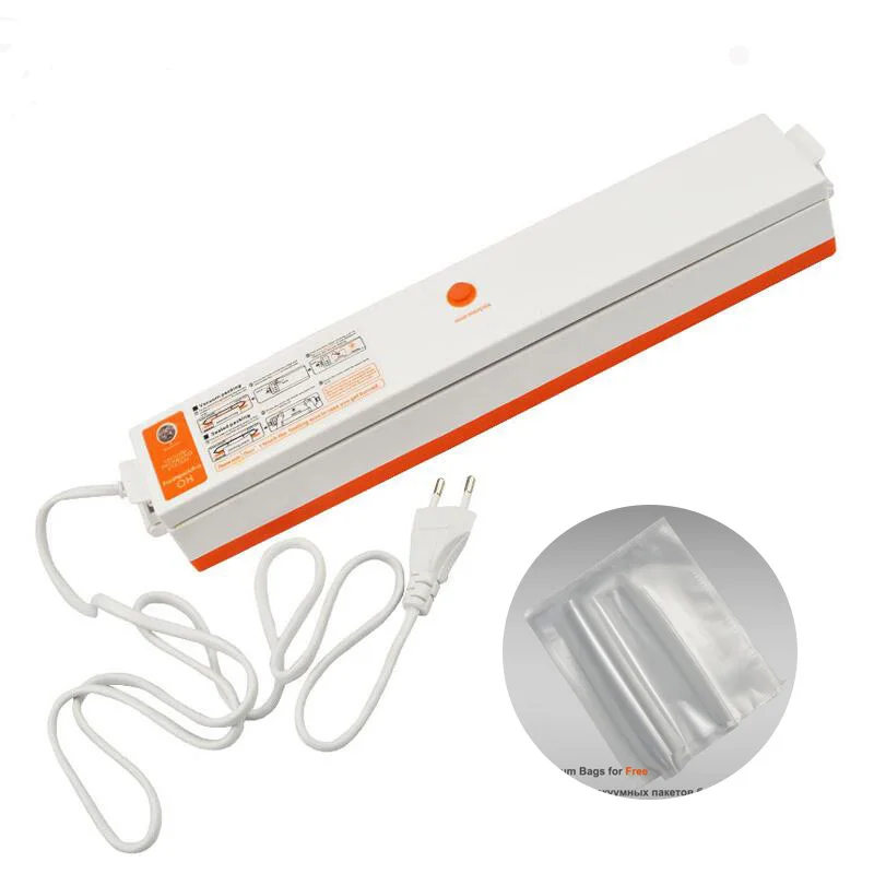 1PC Household Food Vacuum Sealer Machine Vacuum Packing Machine 220V Film Container Food Sealer Saver Include 15Pcs Bags Free