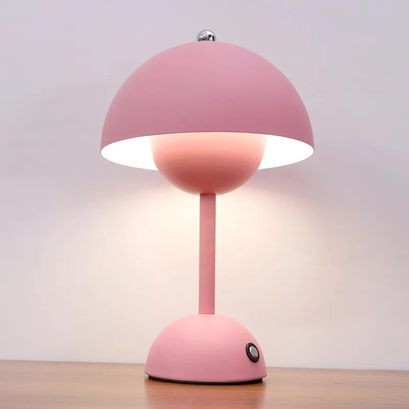 

Cordless Table Lamp Bar Charging Portable Wireless Mushroom Desk Lamp Living Room Restaurant Bedside Led Bedroom Night Lights