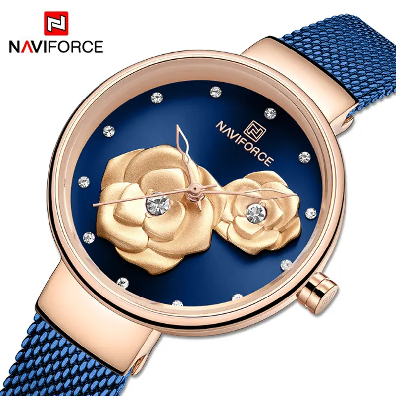 

Top NAVIFORCE Fashion Creative Ladies Stainles Steel Watch Waterproof Delicate Dial Women Bracelet Wristwatches Relogio Feminino