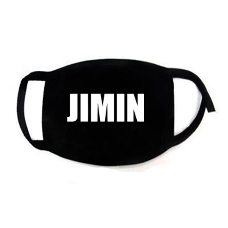 JIMIN V RAP MONSTER JIN JUNGKOOK SUGA JHOPE Kpop Black Printed Mask Women Men Fans Face Masks Warm Dust Proof Vante Fashion