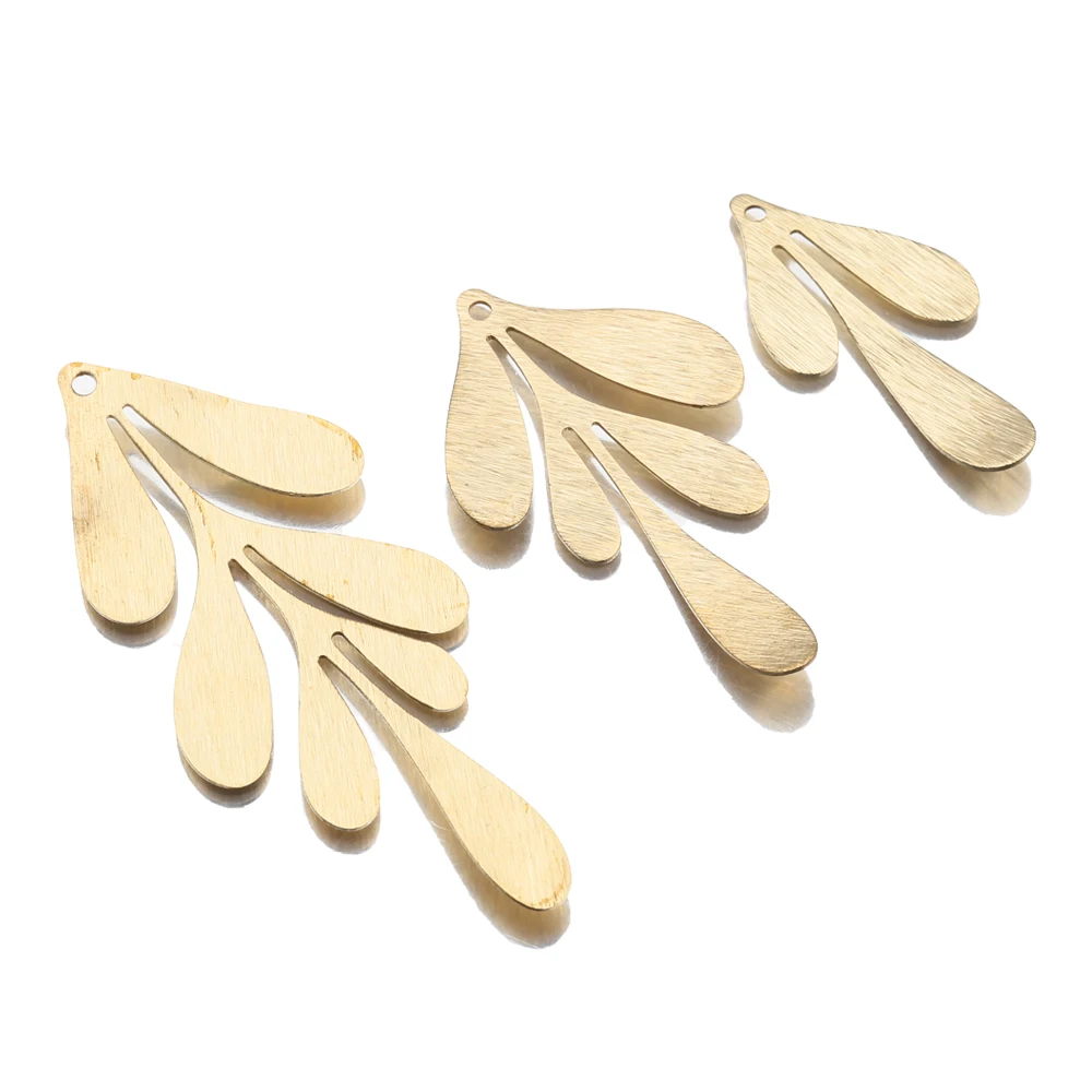 10Pcs Raw Brass Leafy Vine Charms Flower Leaf Pendant for Diy Boho Leaves Earrings Necklace Goddess Hippie Jewelry Making