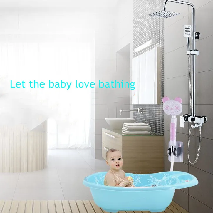 Cartoon Panda Shower Children Shower hand-held Shower Nozzle Set Toilet Booster Bathroom Booster Showerhead 2 Colors