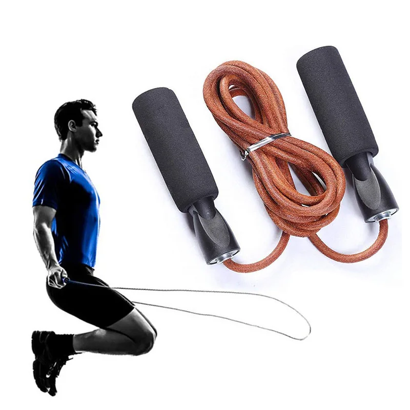 Leather Jump Rope Women And Men Skipping Skip Ropes Adjustable Length Workout Speed Aerobic Exercise Training Fitness Boxing MMA