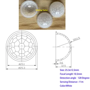 PIR Human Body Induction Infrarot Fresnel Optical Lens HD PE NF-IR-Objektiv 1PCs 6 Hauptverkäufe Fresnel -Objektive - №5