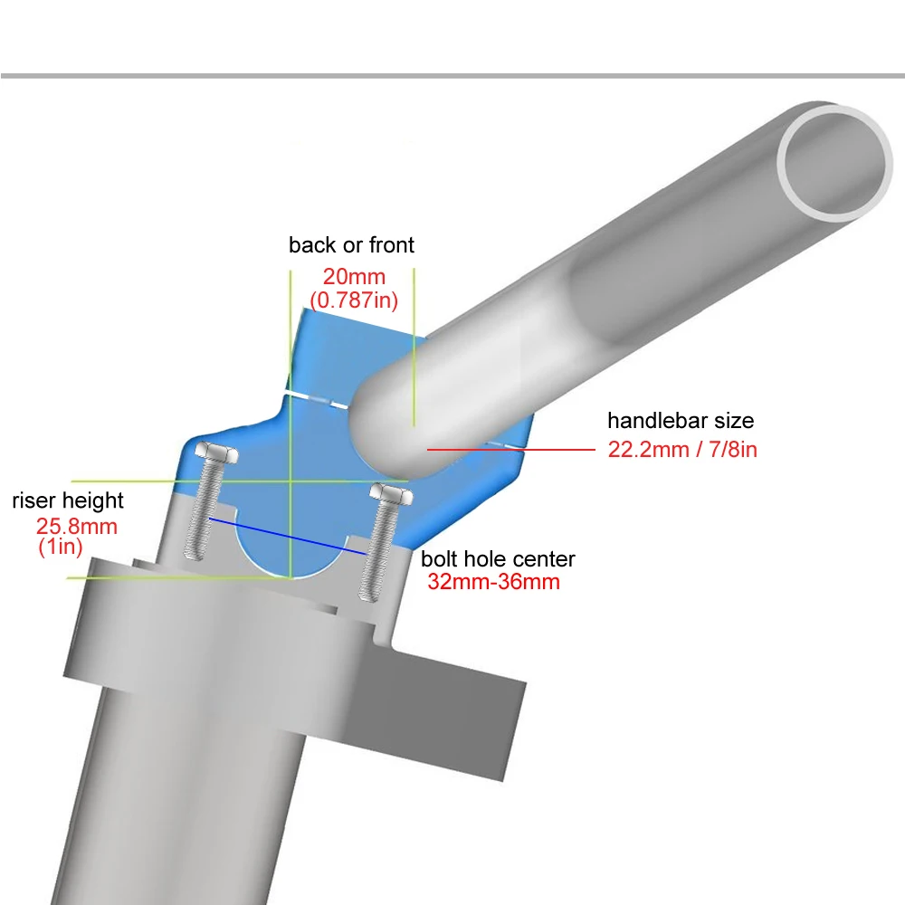 22mm Handlebar Risers Mount Extension Back Moved Up For Honda NC700S/X NC750S/X St1100 Grom MSX125  CB750 Hornet CB125F CB1100